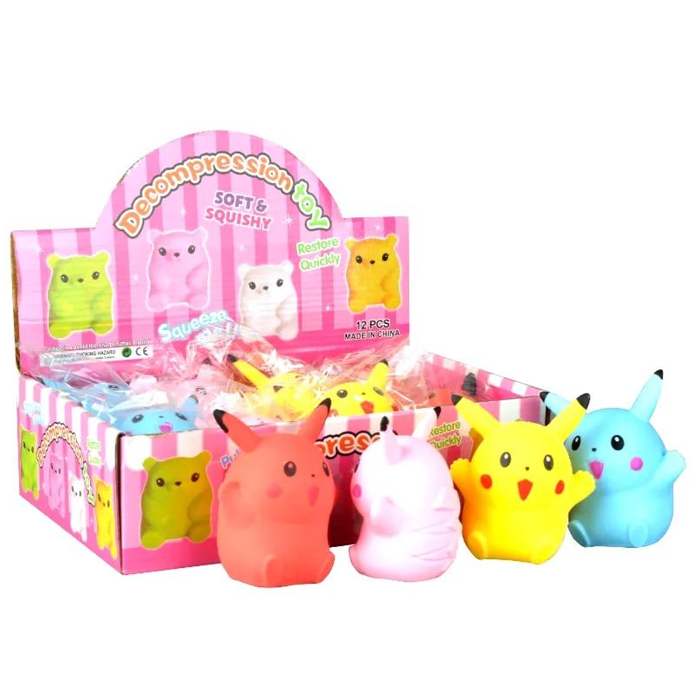 Pikachu Pokemon Style Squish Stress Relief Squishy Fidget Sensory Toy - 4 Colours