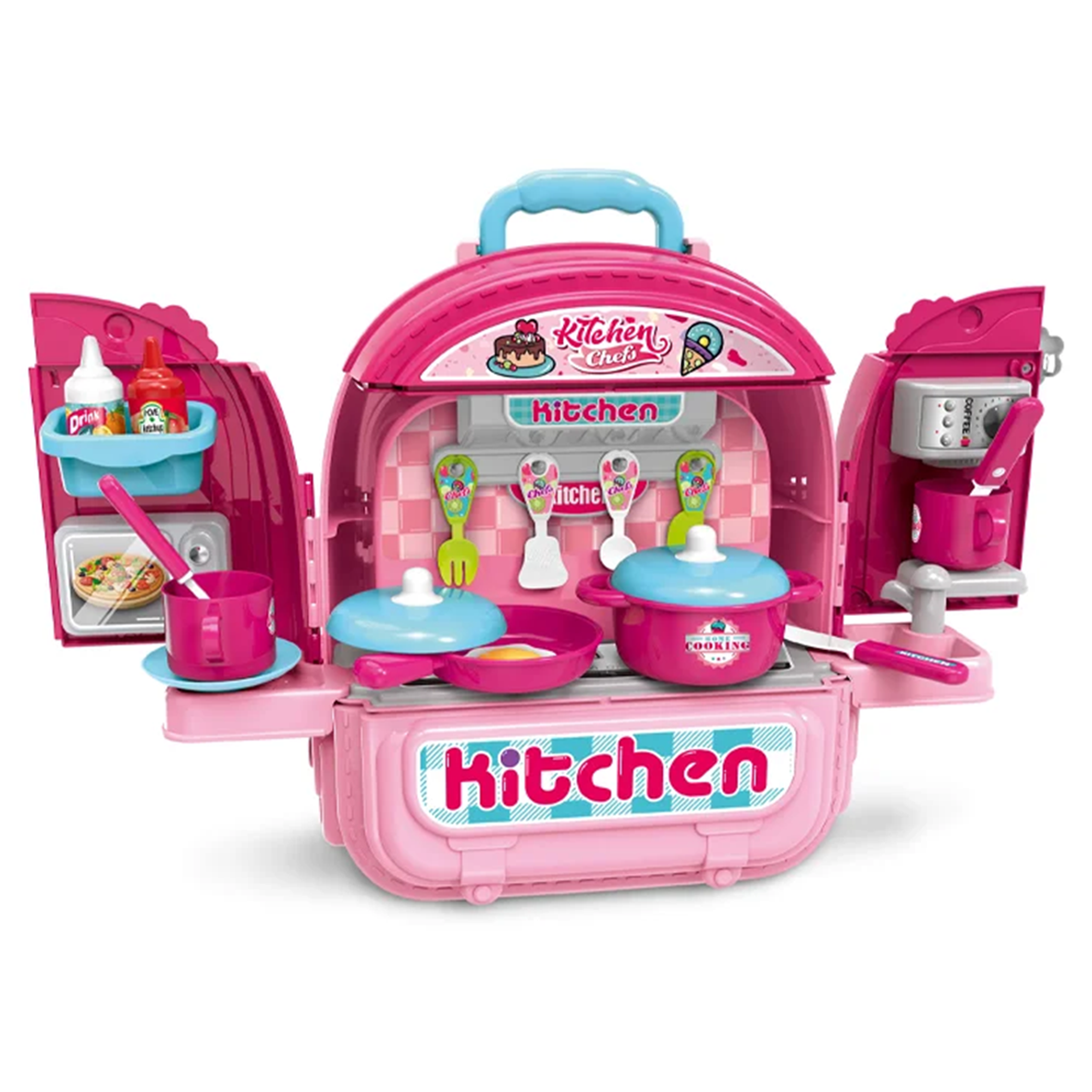 3 in 1 Kitchen Chef PlaySet & Backpack - Pink