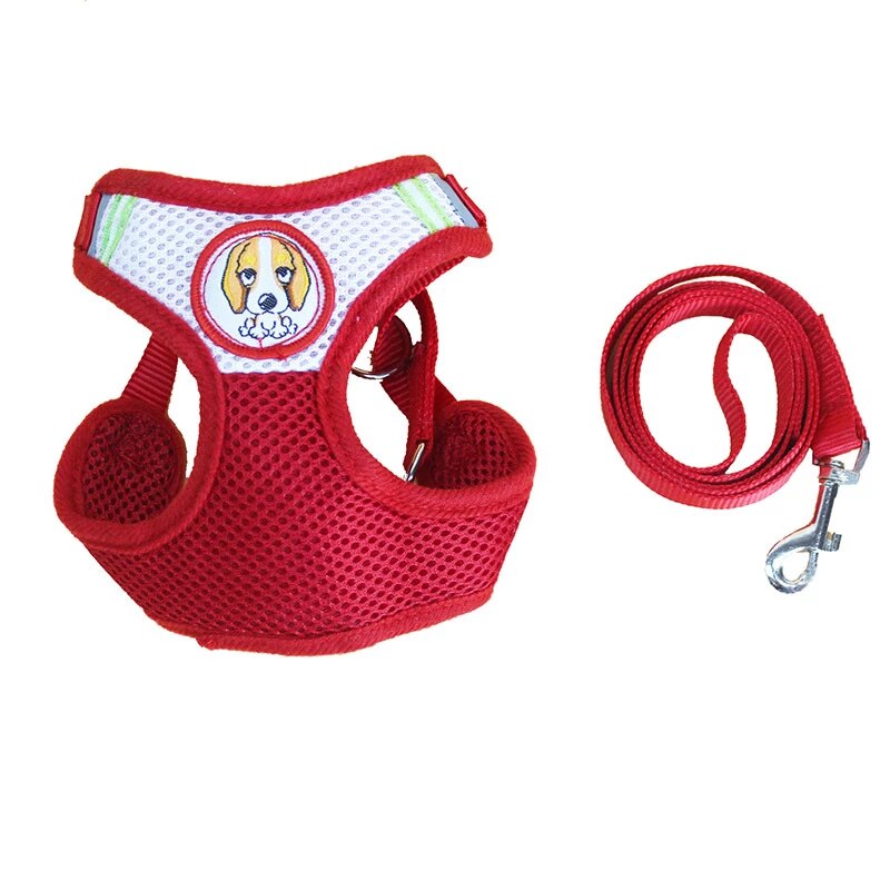 Dog Leash Reflective With Soft Harness Vest Size Small Assorted Colours 93cm 6710S