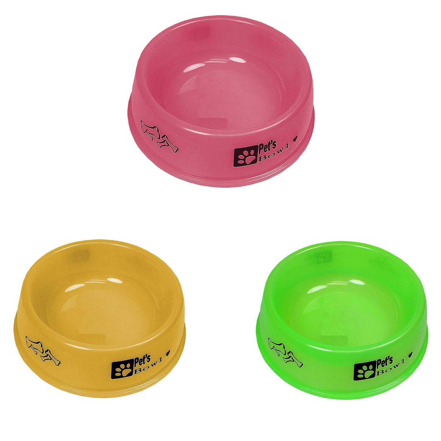 Pet Dog Cat Plastic Feeding Bowl 16cm Assorted Colours 4202