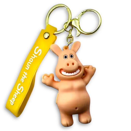 Shaun The Sheep Wallace & Gromit The Naughty Pigs Style 3D Silicone Keychain Keyring Pendant