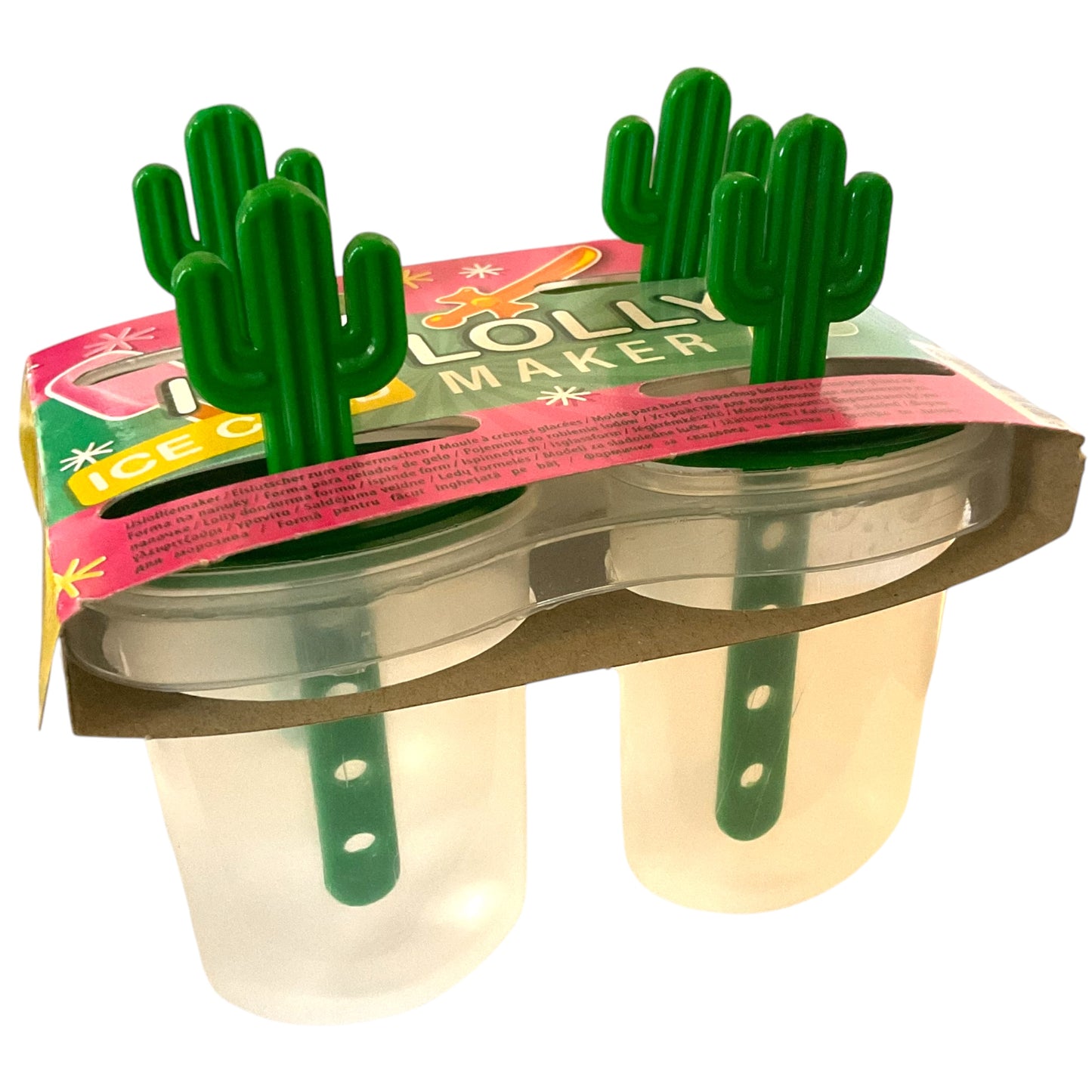 Make Your Own Ice Lolly Moulds Set 4 Pack - Cactus