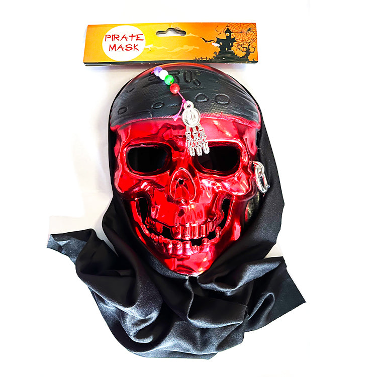 Petrifying Pirate Metal Look Mask Red