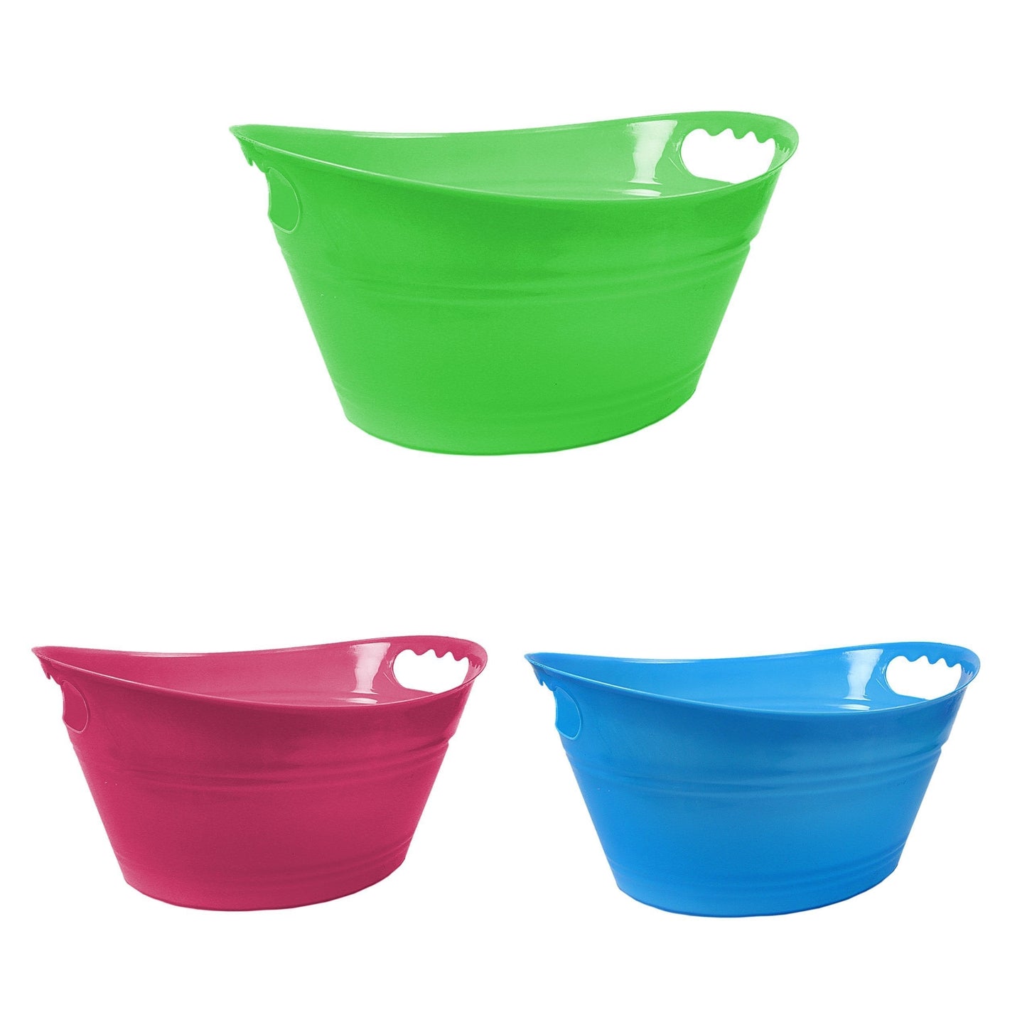 Plastic Storage Basket with Handles 30 x 23 x 14 cm Assorted Colours 4829
