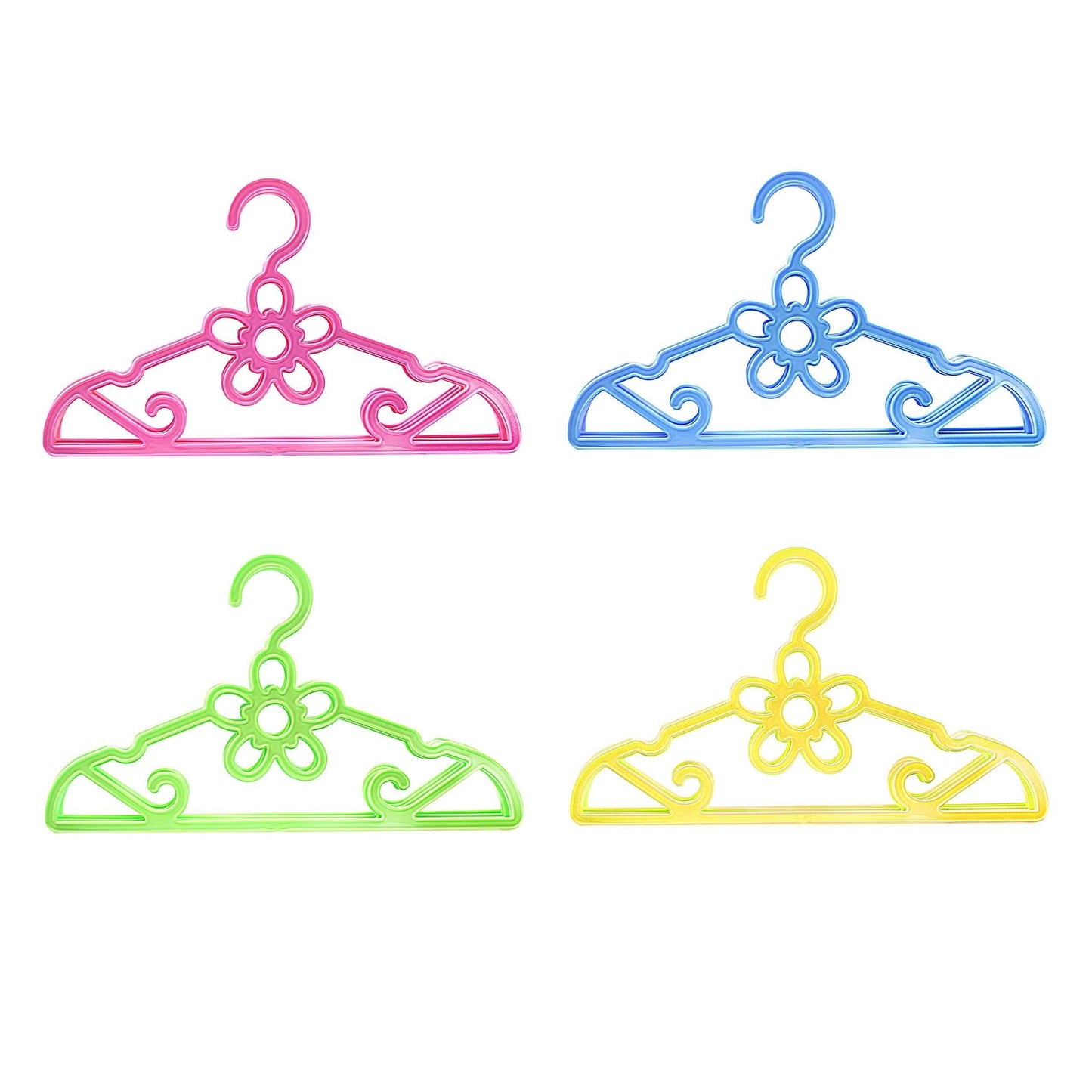 4 Pack Fancy Floral Plastic Clothing Hangers 43cm 2918