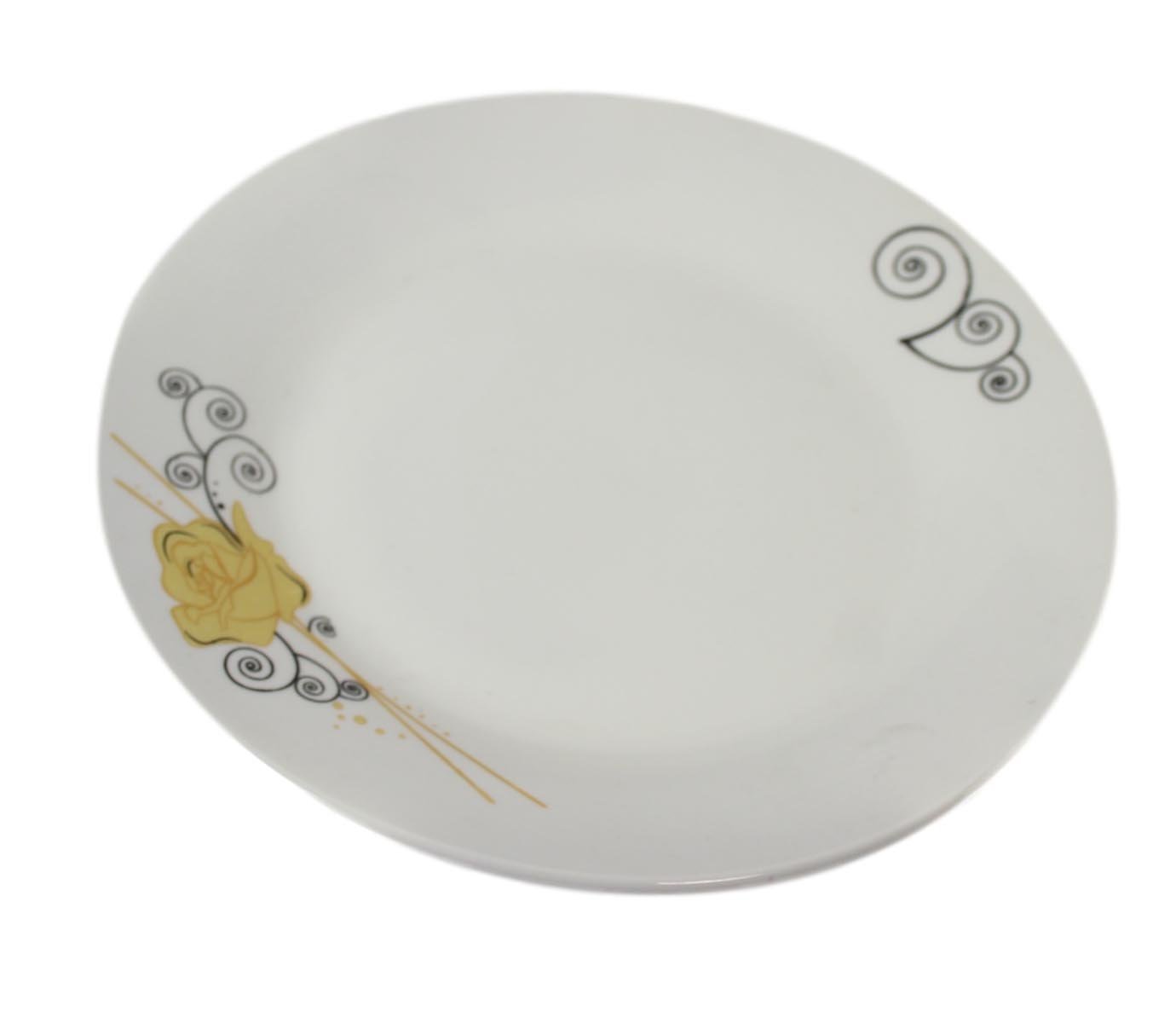 Floral Pattern Ceramic Serving Dining Plate Kitchen Plate White 19cm 2723