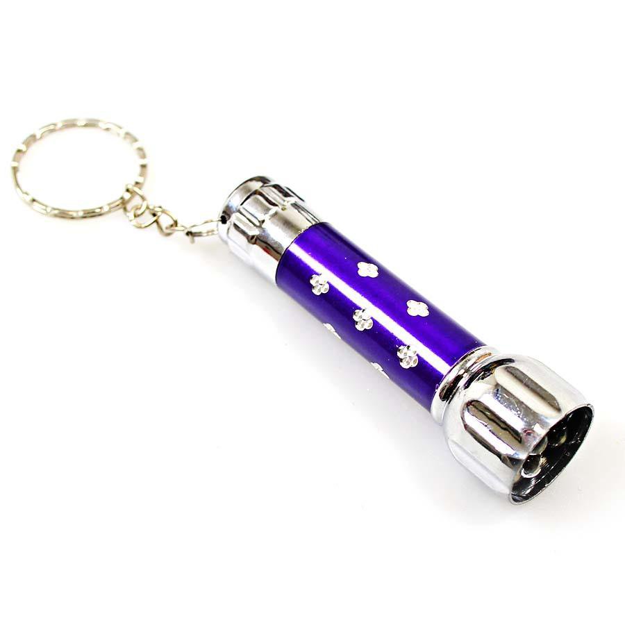 Portable LED Mini Flashlight Torch Aluminium Keyring Assorted Colours 0532