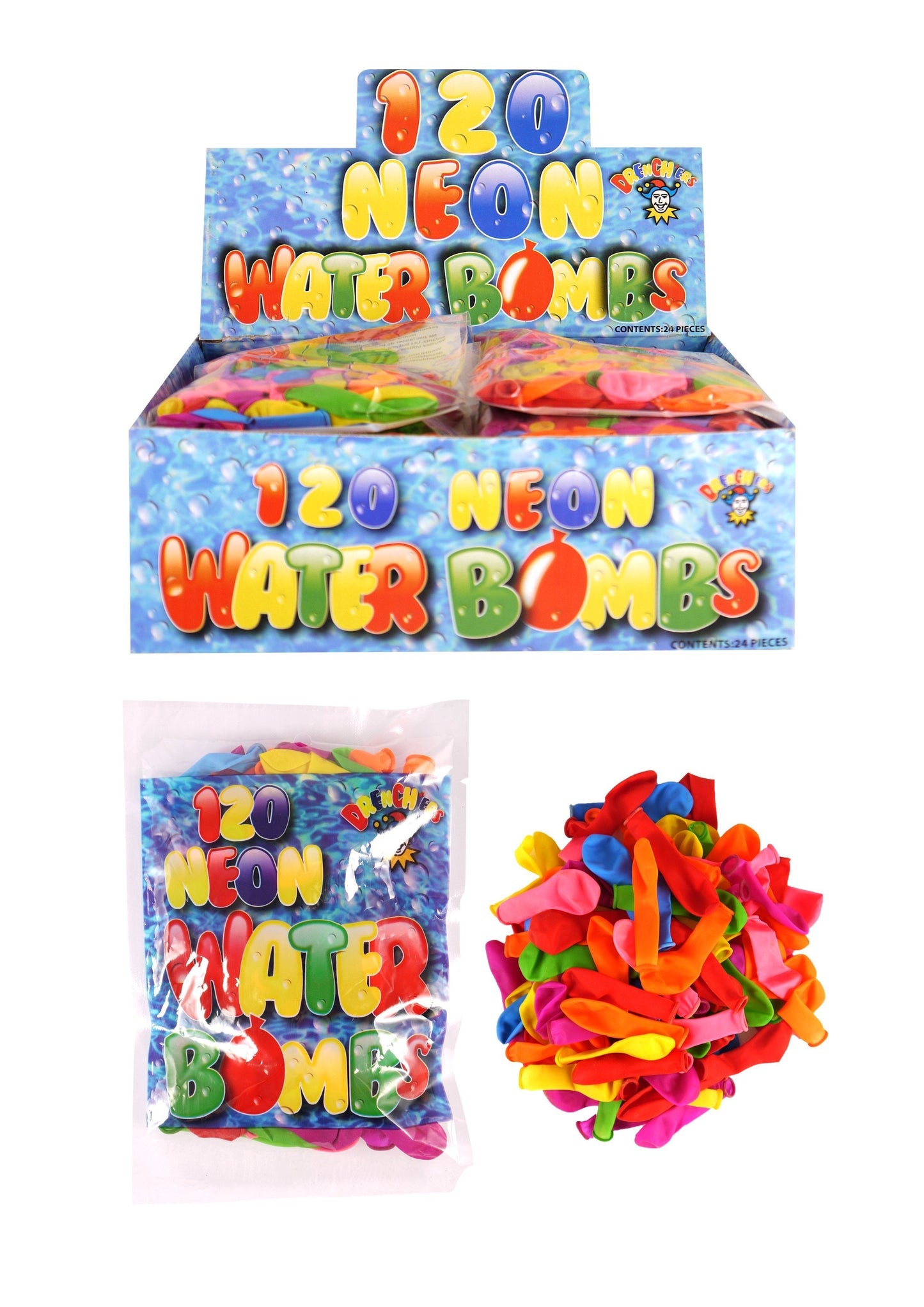 120 Pack Outdoor Fun Neon Water Bombs R51174