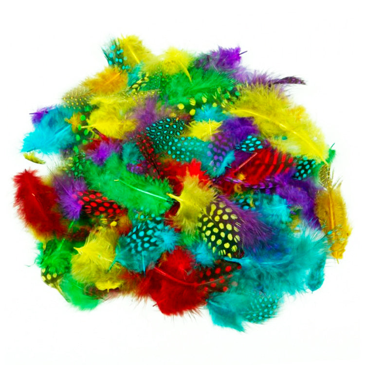 Beautiful Speckled Craft Feathers Mega 50g Bumper Pack