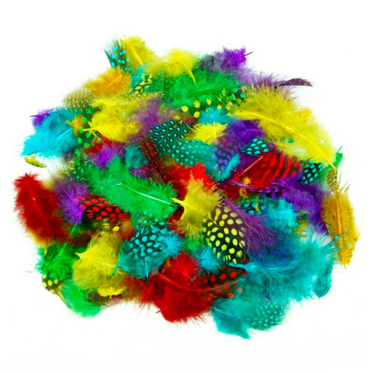 Beautiful Speckled Craft Feathers Mega 50g Bumper Pack
