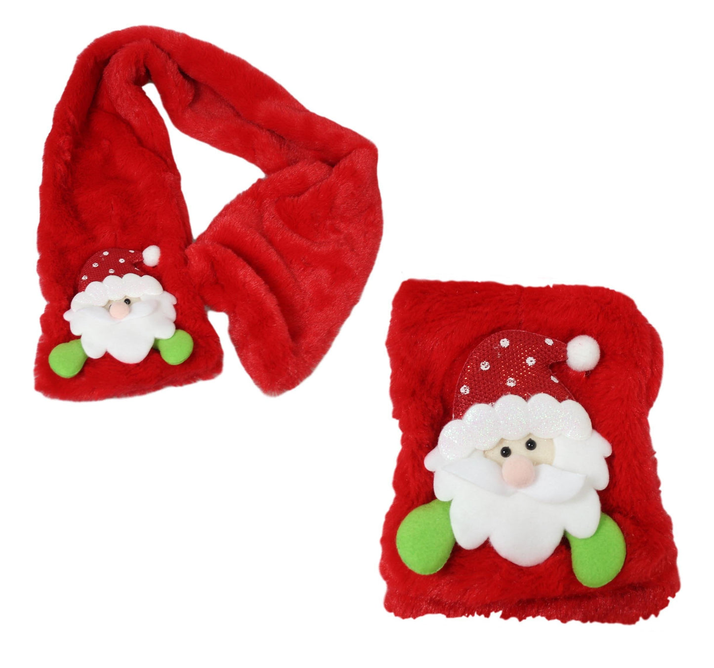 Children's Festive Red Christmas Scarf with Santa Claus / Snowman 90cm 5440