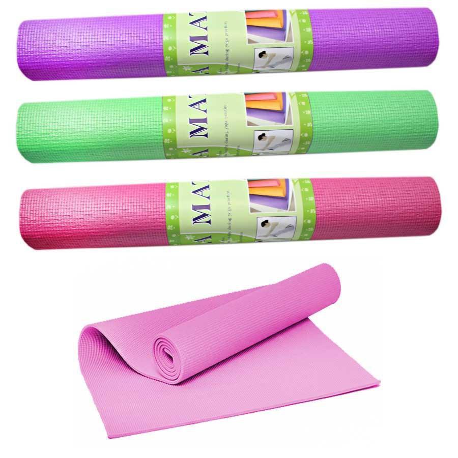 Roll Up Yoga Mat 173 cm x 61 cm x 3 mm Assorted Colours 2606