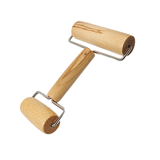 Double Sided Wooden Dough Rolling Pin 10.5 x 6 cm 4666 A