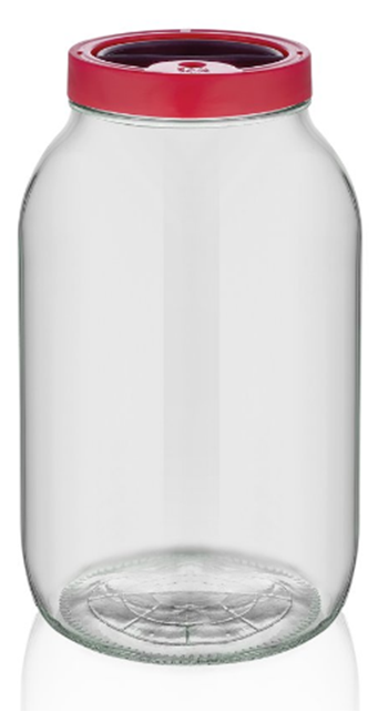 Plain Glass Food Cereal Oats Storage Jar with Plastic Lid 8 Litre