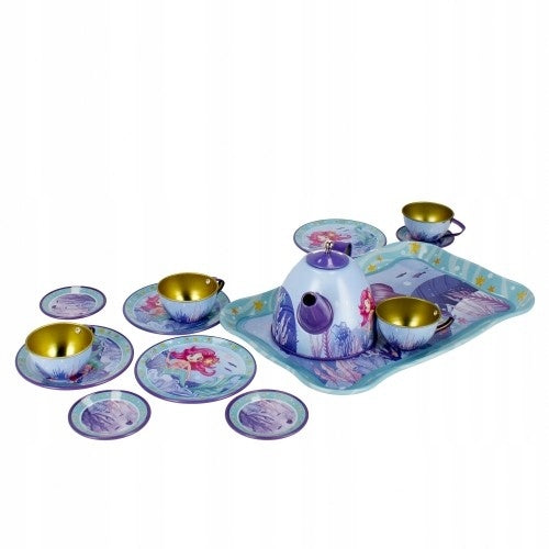 Mermaid Boutique Style Complete Metal Tea Set 15 Pieces