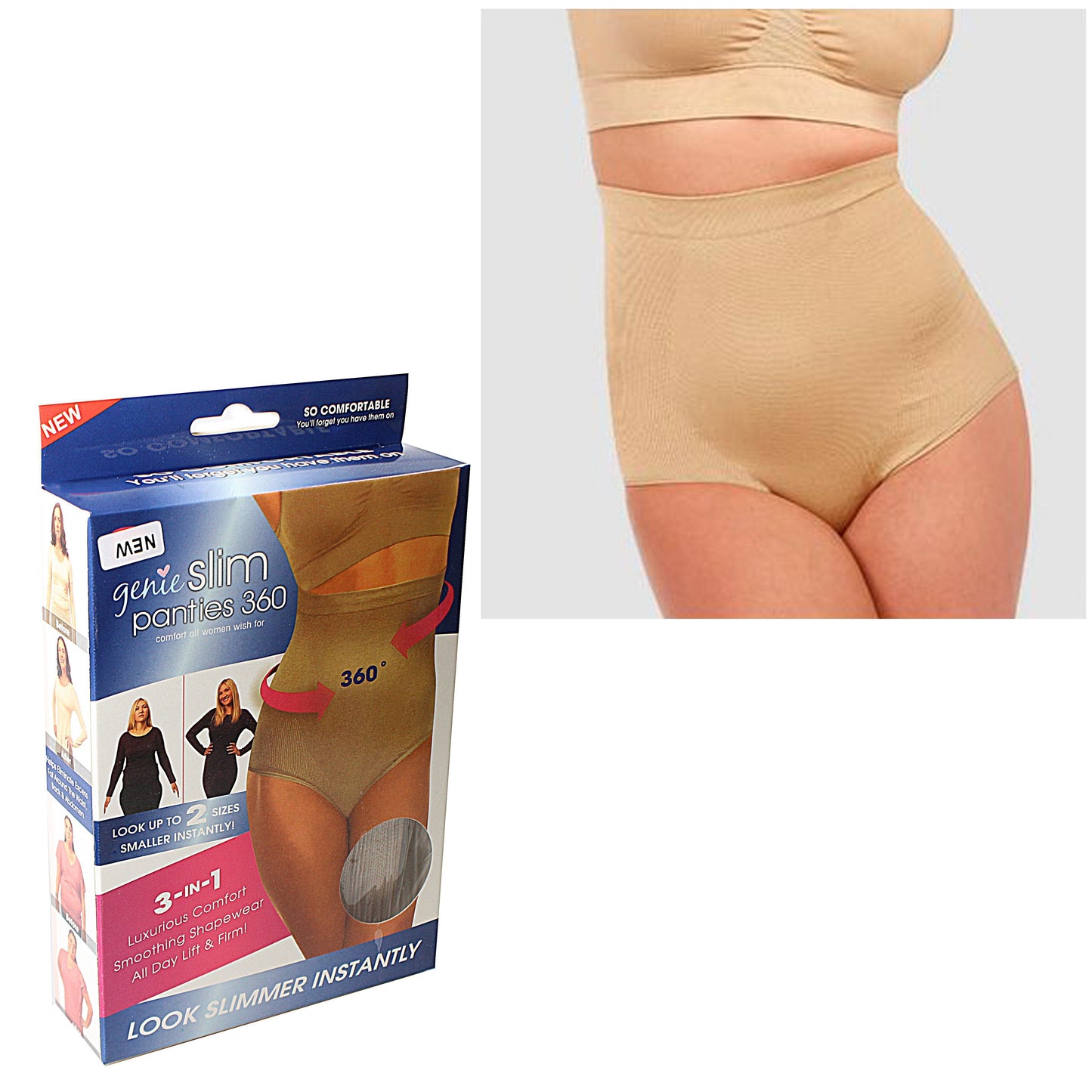 Genie Slim Panties 360 Degrees Underwear Assorted Colours and Sizes 4520