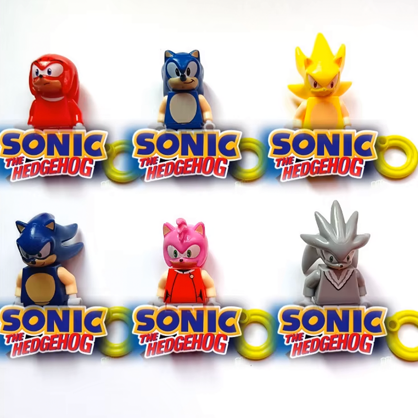 Sonic & Friends Style Mini Figures Building Blocks Accessories 6 Pack