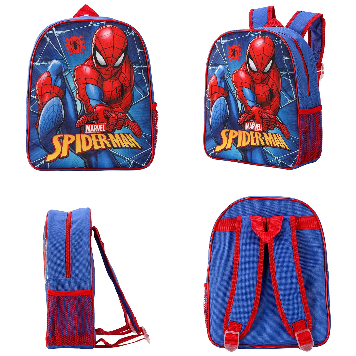 Spiderman Style Backpack Kids Premium Standard Rucksack with Zip & Adjustable Straps