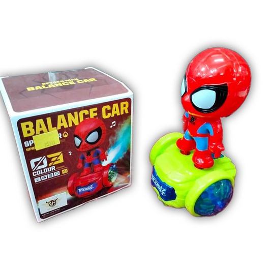 Spidey Style Spray Mist Balance Car Toy with Sound & Lights