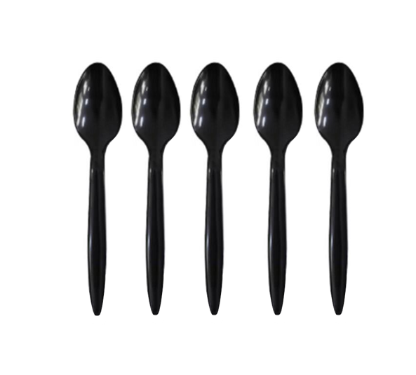 Reusable Plastic Spoons Pack of 100 Black ST81546B