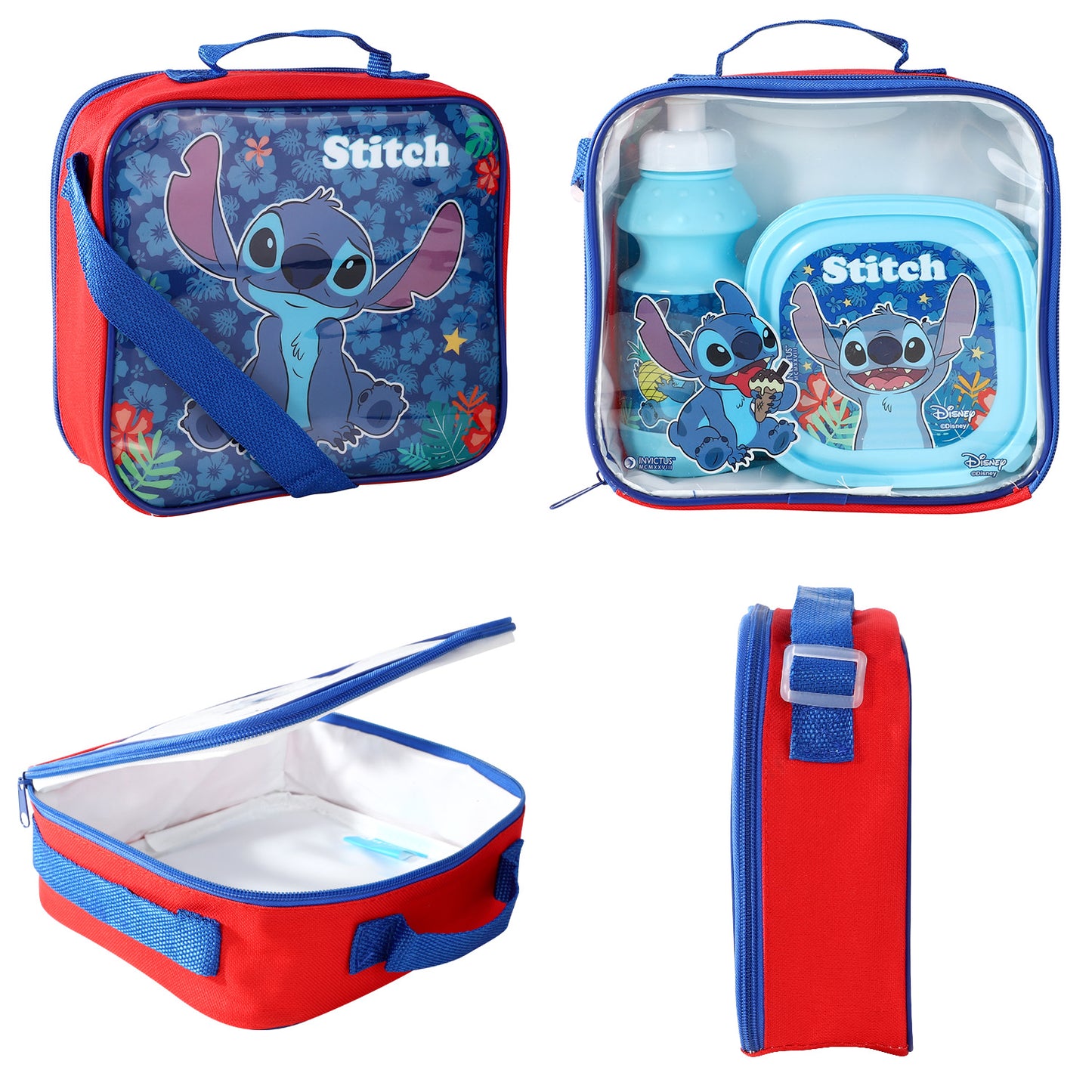 Stitch 3 Piece Lunch Bag, Box & Bottle Set