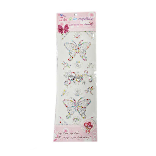 Say it in Crystals Single Sheet Butterfly Gem Stickers Assorted Colours 3492