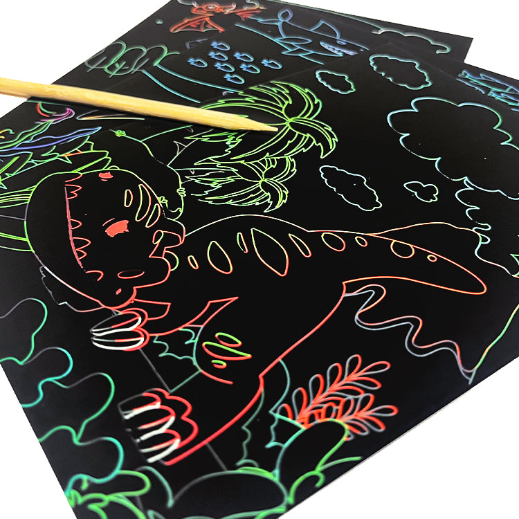 Dinosaur Scratch Art Cards Bumper Pack