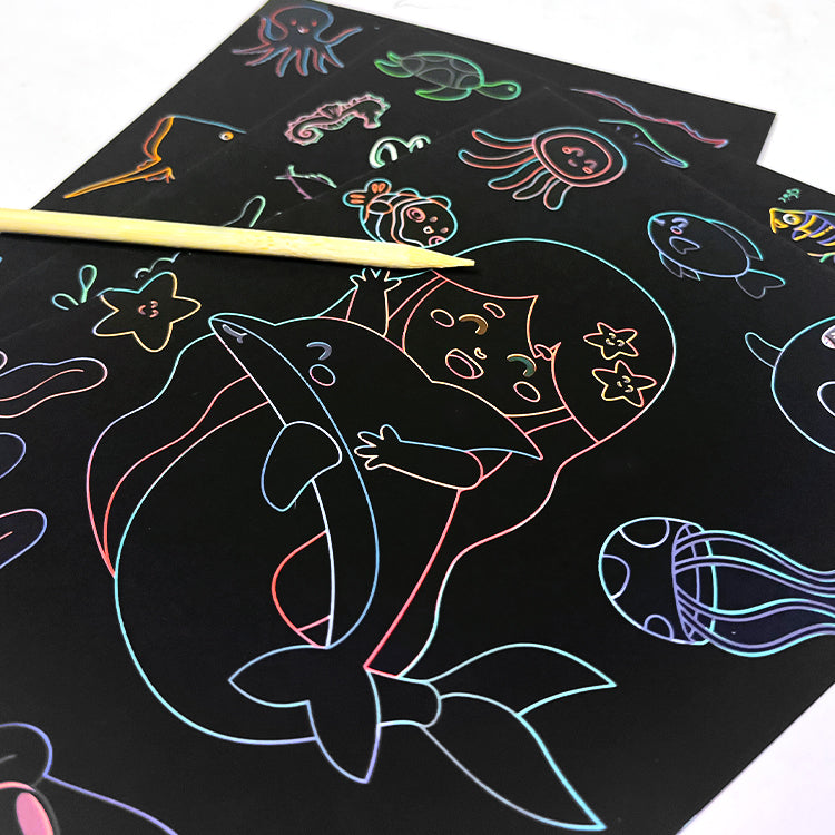 Mermaid Scratch Art Cards Bumper Pack