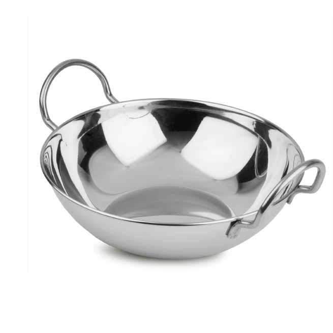 Stainless Steel Curry Indian Food Serving Dish With Handle 18cm 2073/6373