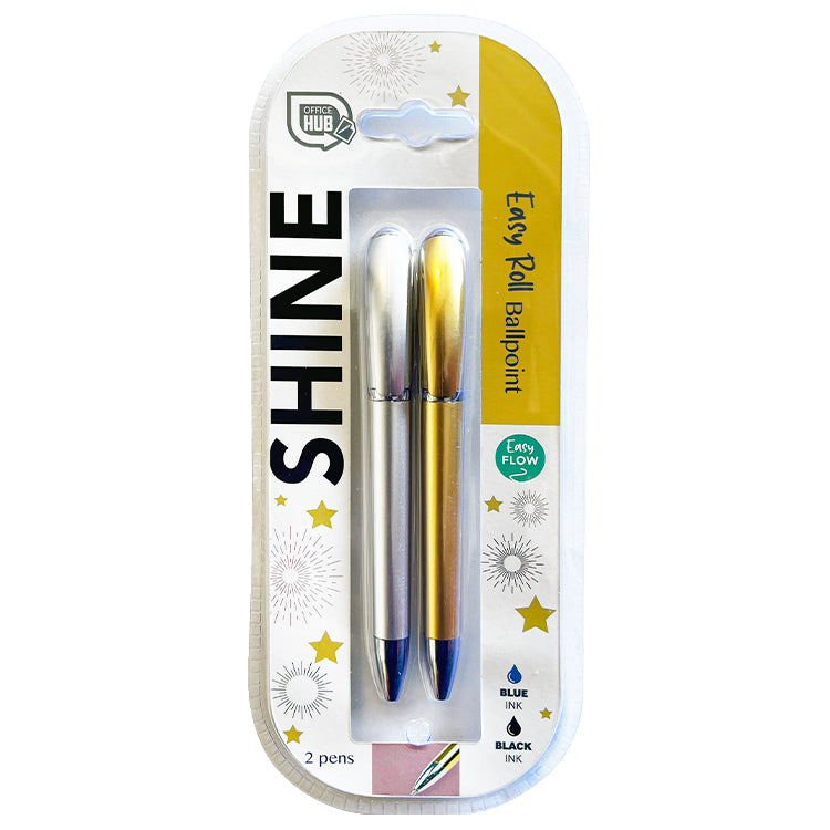 Deluxe Shine Ballpoint Pens x 2
