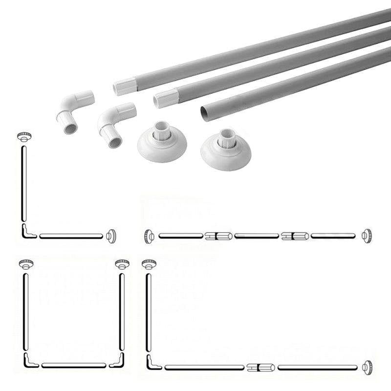 Bathroom Corner Shower Curtain Rod 80 x 80 x 80 cm 0316 / 1092