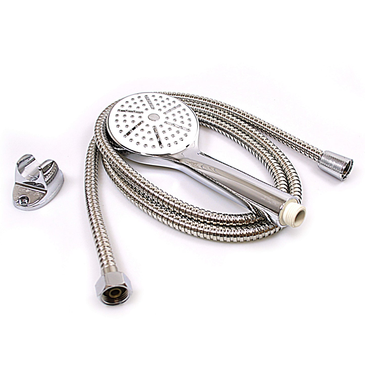 Shower Head with 1.8M Flexible Shower Hose Pipe Chrome Bathroom Set 0557