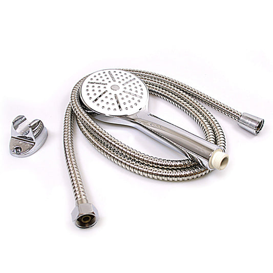 Shower Head with 1.8M Flexible Shower Hose Pipe Chrome Bathroom Set 0557