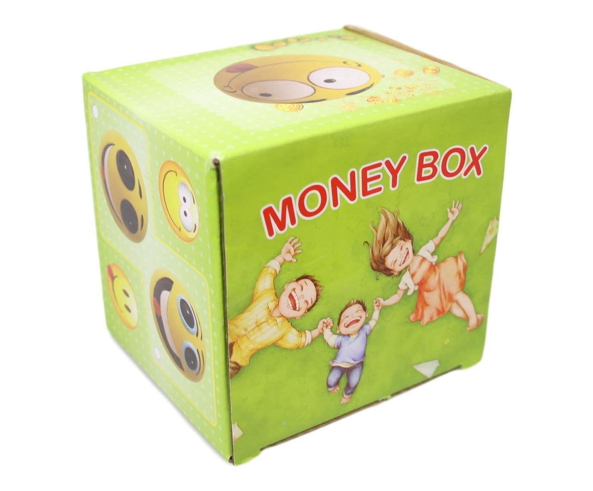 Children'S Round Yellow Smiley Face Ceramic Money Bo x Piggy Bank Assorted Designs