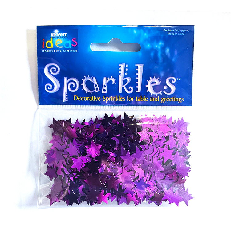 Purple Stars Sparkle Confetti Shapes Pack