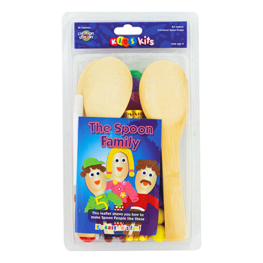 Spoon Family Jumbo Fun Craft Kit ( Makes 5 Spoon People )
