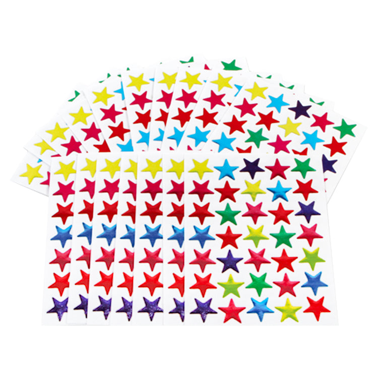 Coloured Star Sticker Sheets x 10 ( 350 Stickers )