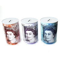 Mts65 (0.65) Small Sterling Designs Sealed Money Tins Savings Box Piggy Bank 11Cm X 14.50Cm A W10