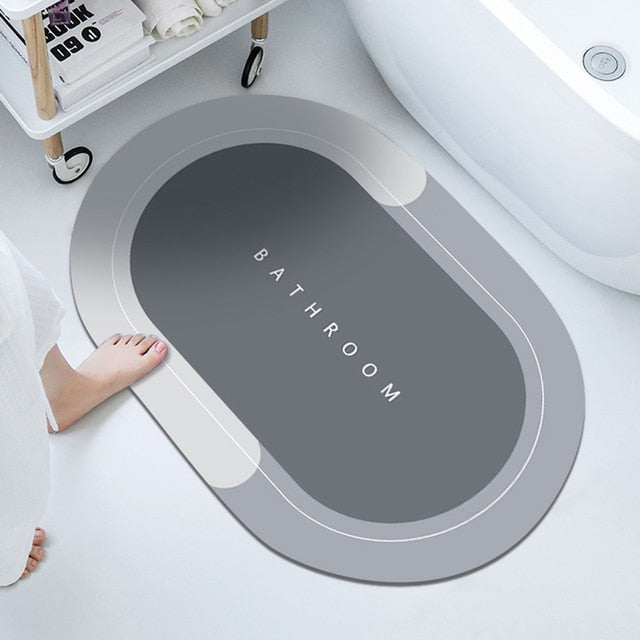 Bathroom Absorbent Bath Mat Long Oval 59cm Assorted Designs and Colours 6733