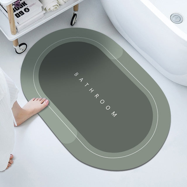Bathroom Absorbent Bath Mat Long Oval 59cm Assorted Designs and Colours 6733