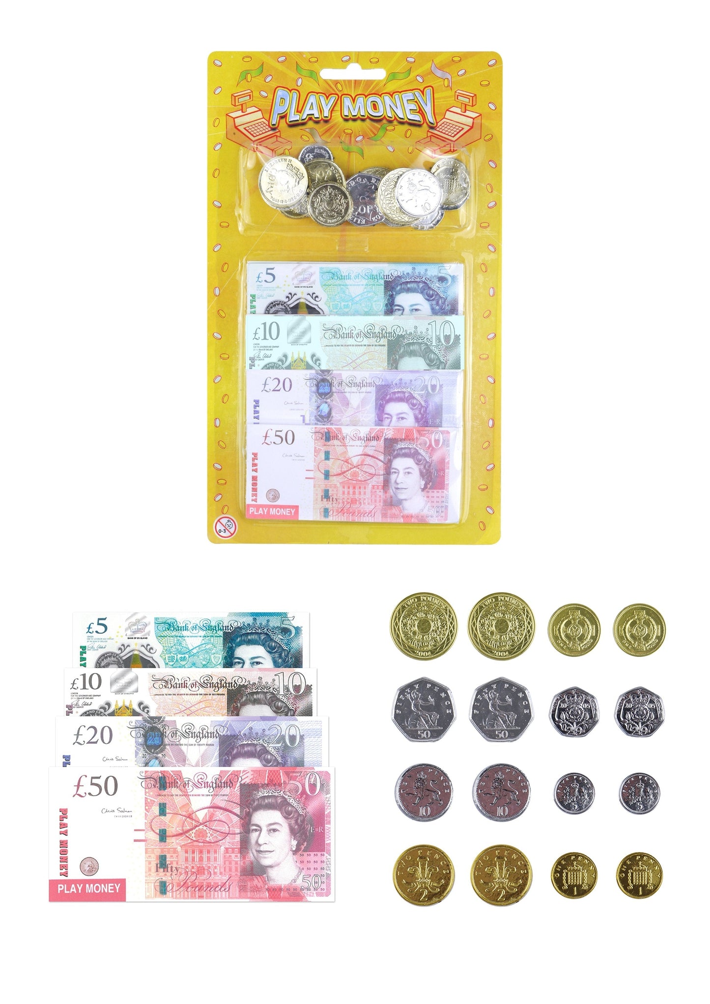Kids Fake Play Money Notes & Pound Coins Educational Fun Budgeting T09378 A