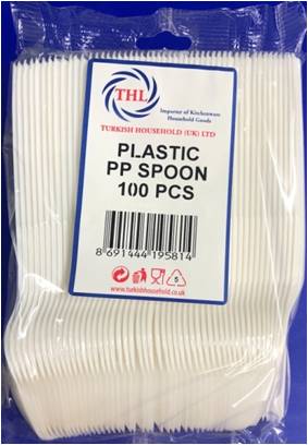 100 Pack Disposable Spoons For Parties And Special Occasions AP1003 / THL9581