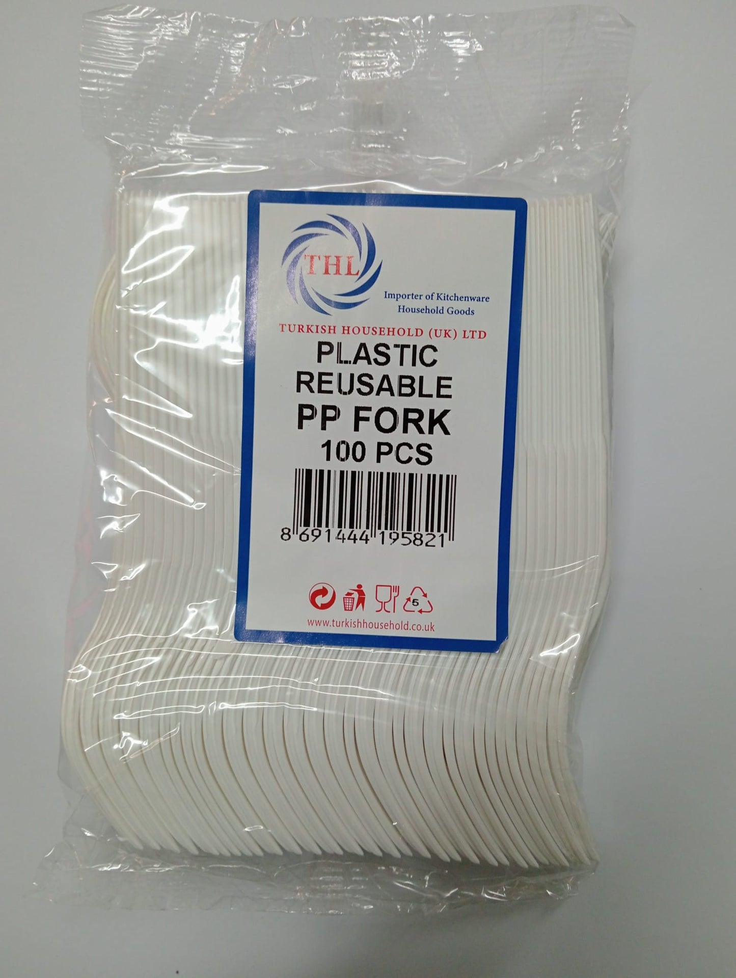 Reusable Plastic PP Fork Pack of 100 THL9582