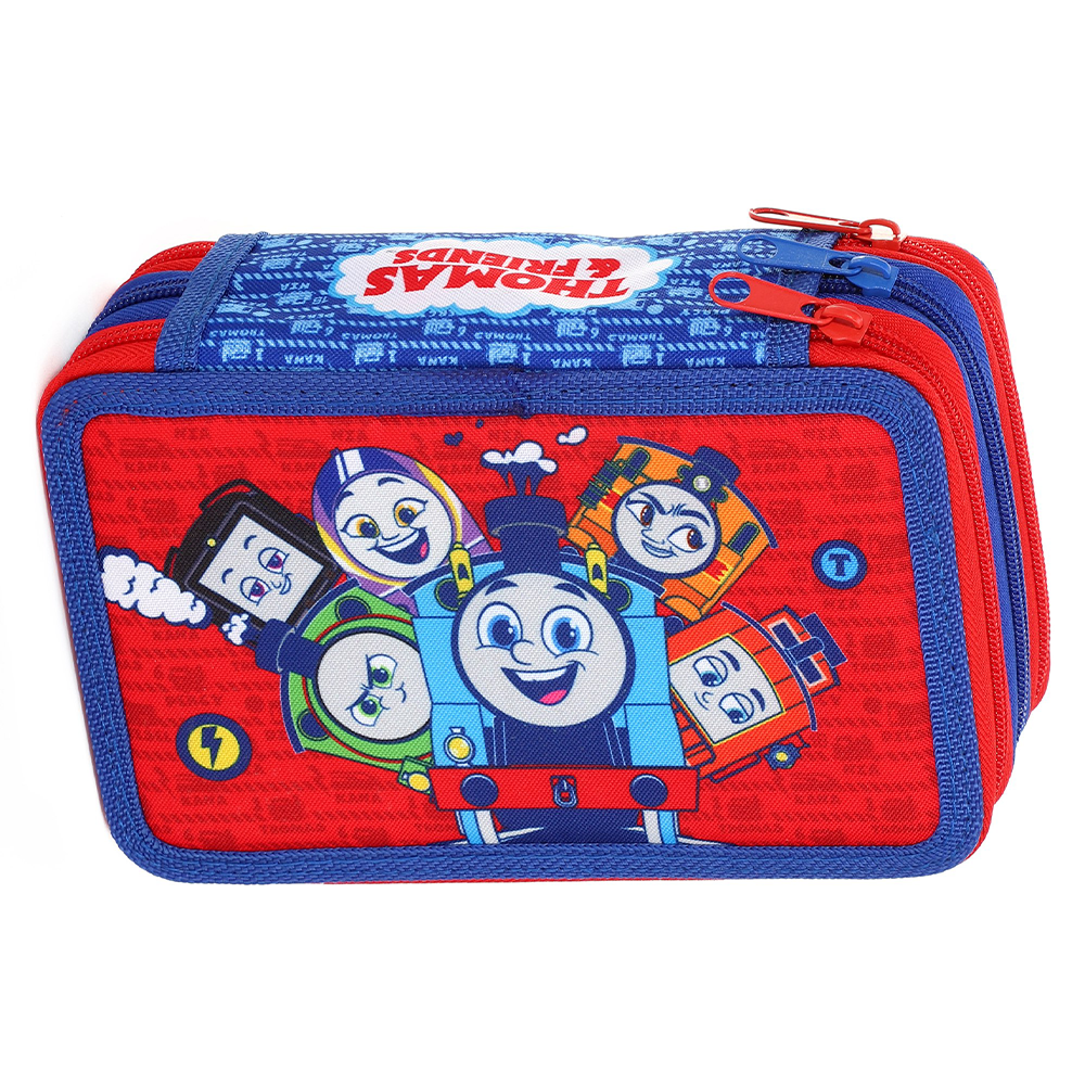 Thomas The Tank Engine and Friends Style Jumbo Pencil Case & Stationery Set with 3 Zip Divider