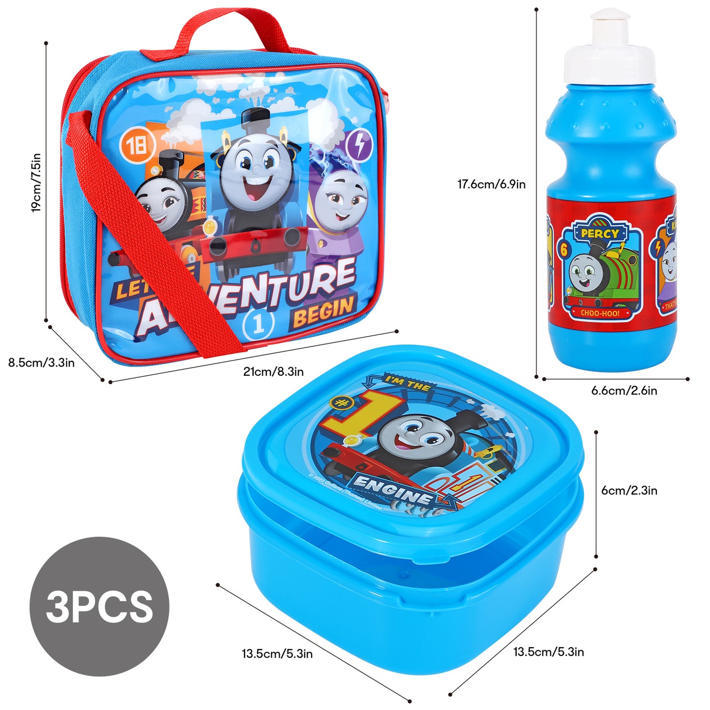 Thomas The Tank 3 Piece Lunch Bag, Box & Bottle Set