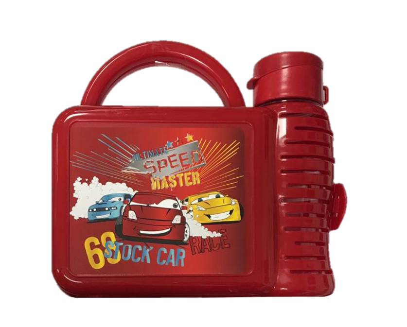 Tuffex Plastic Children's Lunch Box with Water Bottle 7.5 x 21.5 x 19.5 cm Assorted Designs 10761 / TP529