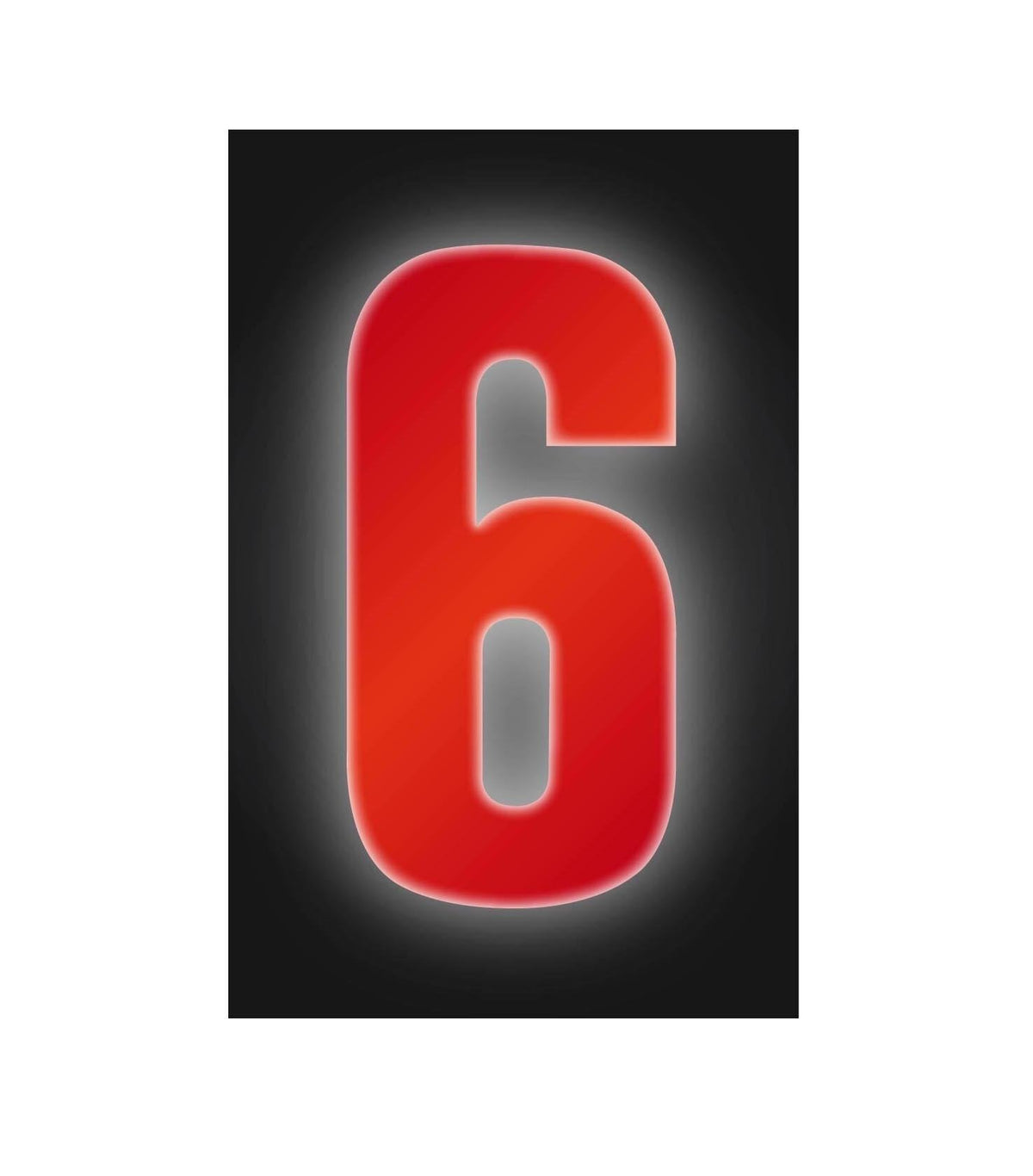 X 1 High Visible Wheelie Bin Reflective Number 6 Sticker Home Dustbin Office 16Cm