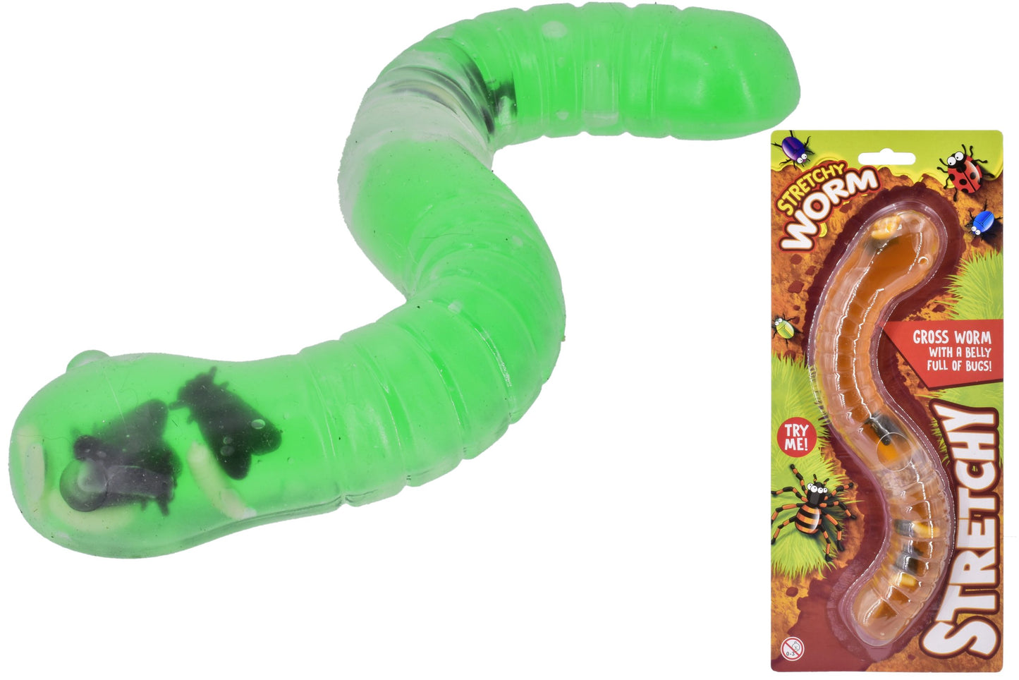 Giant Gross Stretchy Worm + Bugs