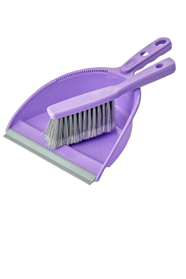 Plastic Dustpan and Brush Assorted Colours UP174 p