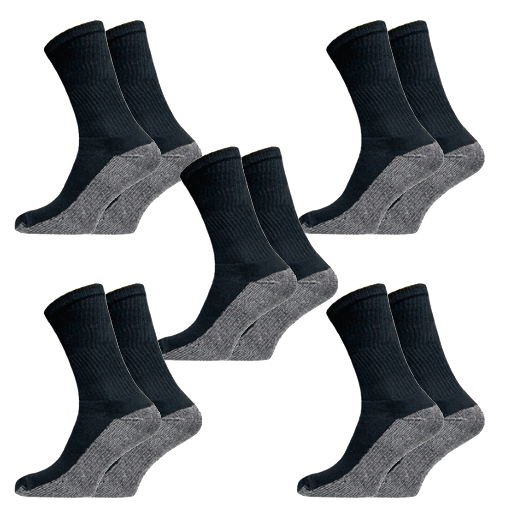 Work Socks Pack of 5 Heavy Duty Size 6-11 Cotton Rich
